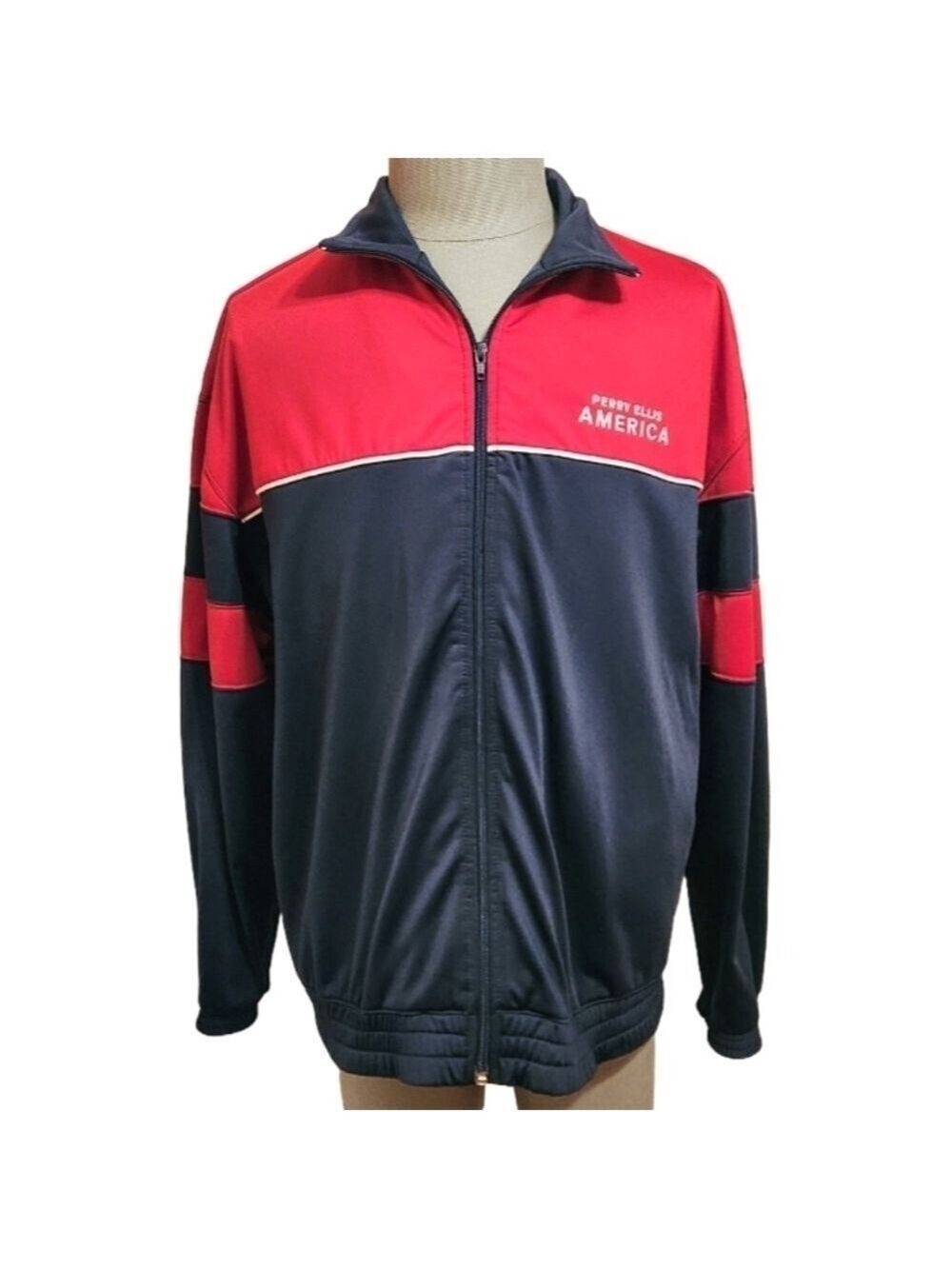 Perry Ellis America Retro Active Jacket Navy Red Large